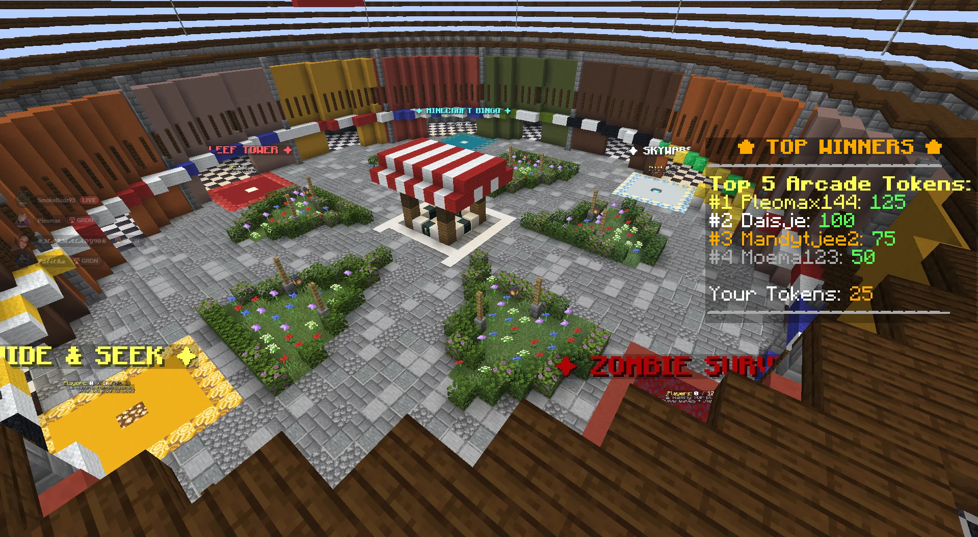 PleoCraft Minigames Arcade Lobby